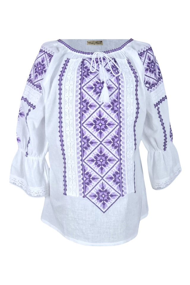 Bluza tip ie dama RDB2, alb/mov