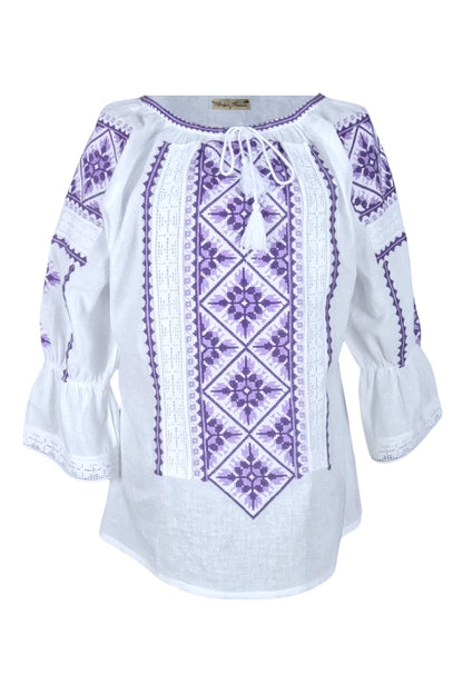 Bluza tip ie dama RDB2, alb/mov