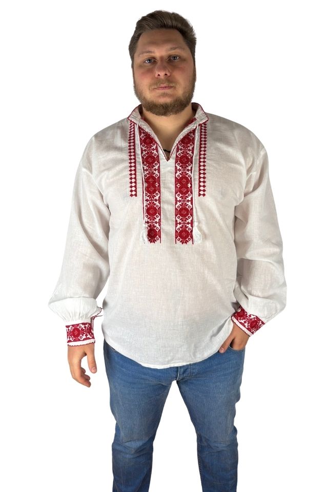 Ie barbati CPB3 alb crystal/rosu bordo