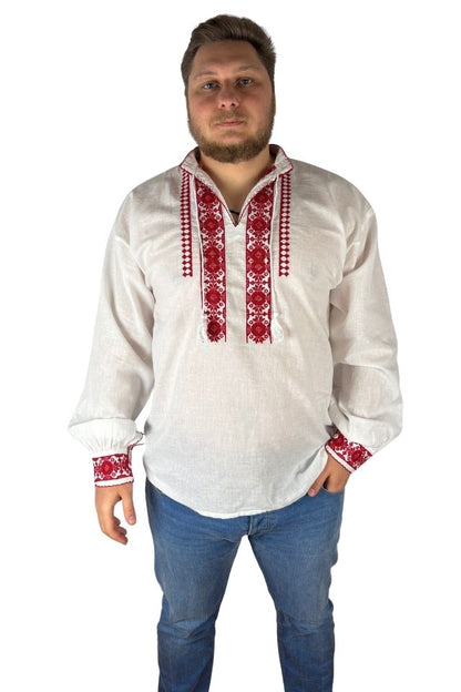 Ie barbati CPB3 alb crystal/rosu bordo