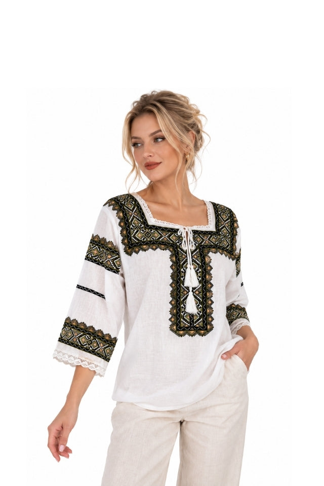 Bluza dama SE26F alb/bej