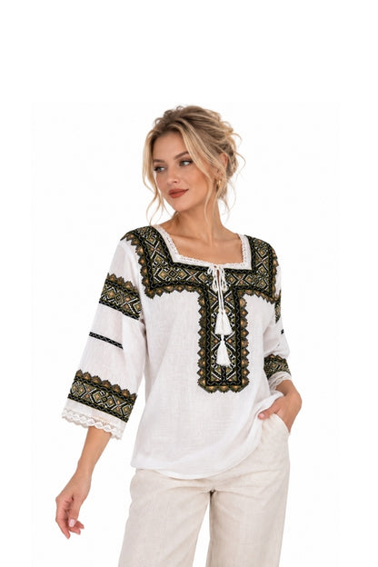 Bluza dama SE26F alb/bej