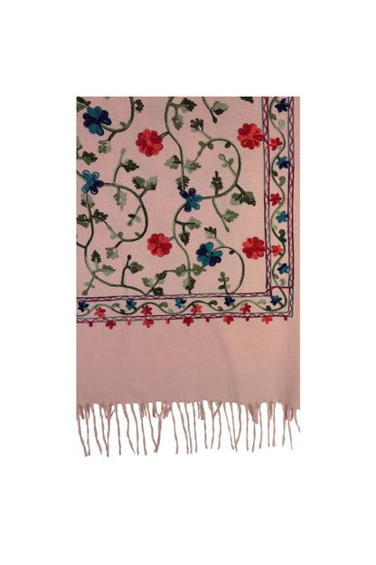 Fular dama de lux brodat colorat roz