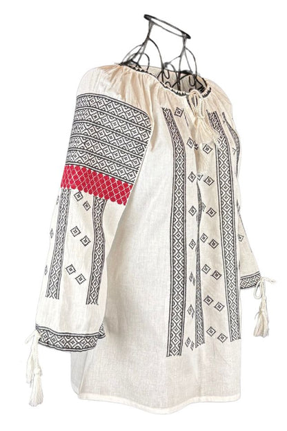 Bluza tip ie dama R25 alb/negru