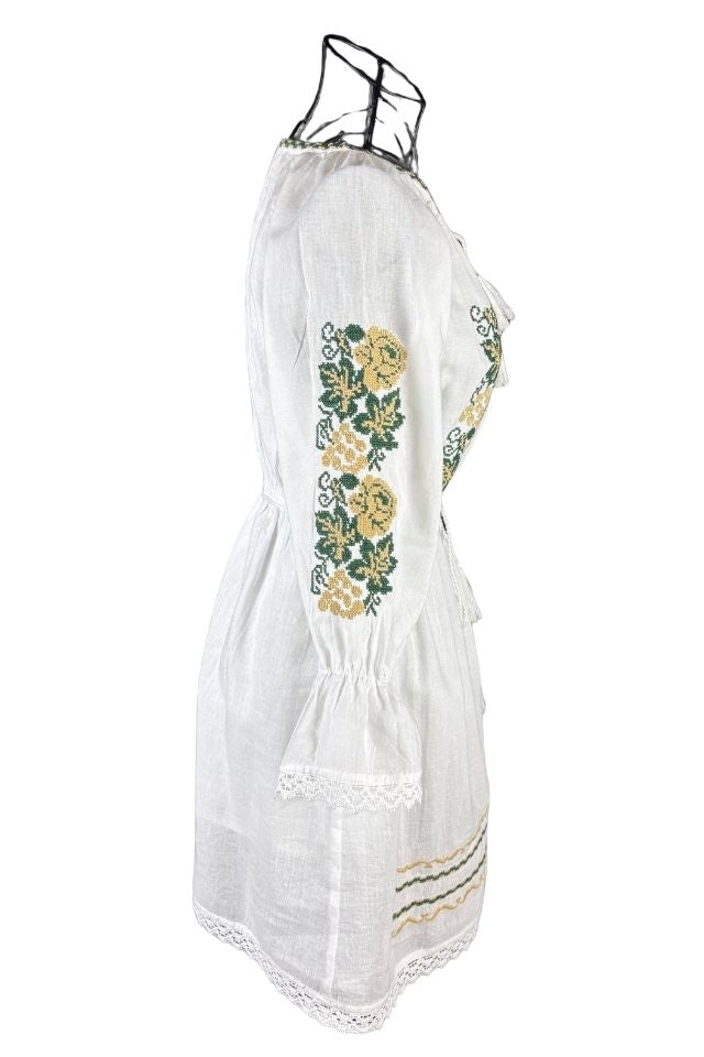 Rochie fete F26 alb/bej