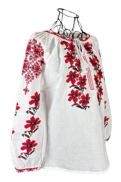 Bluza dama tip ie I26 alb/rosu