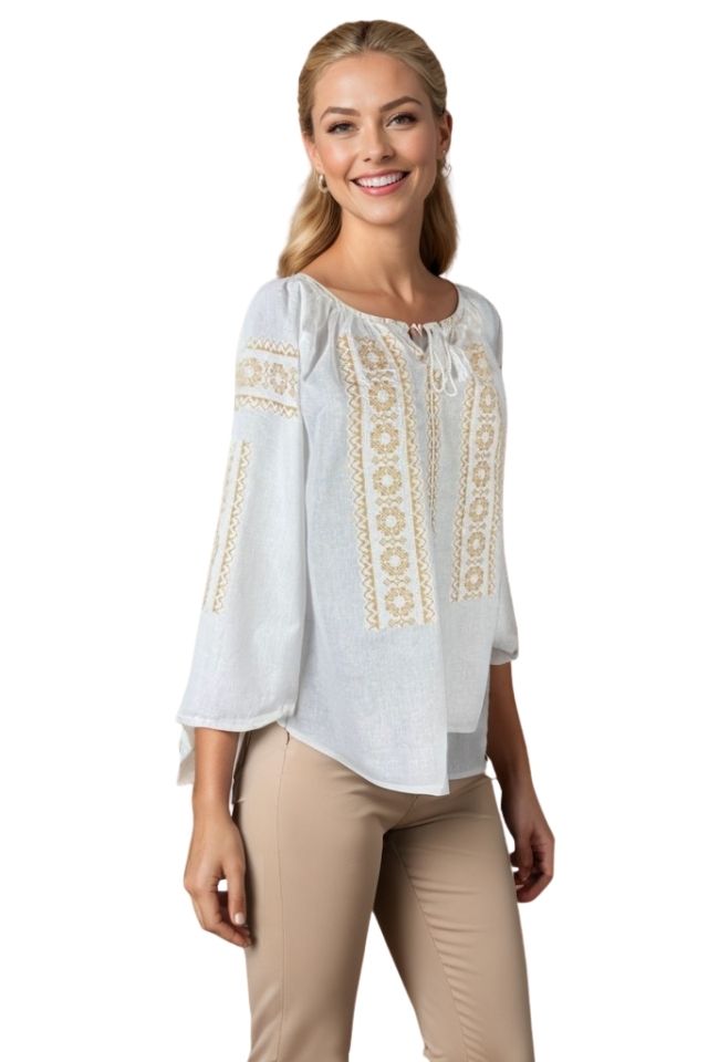 Bluza dama tip ie I26 alb/crem