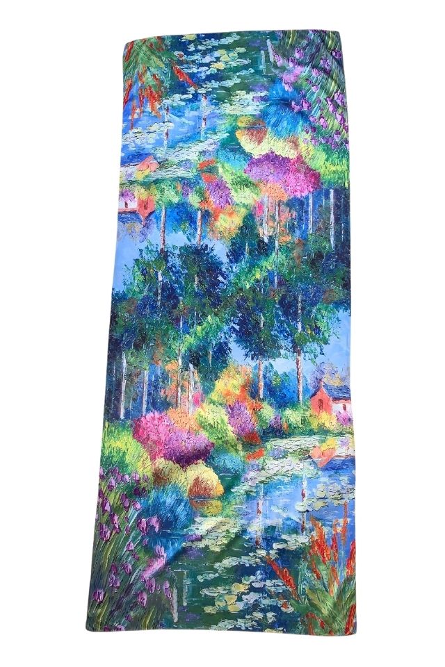 Esarfa tip sal ED, Dacali, bleu/alb, 185x90cm