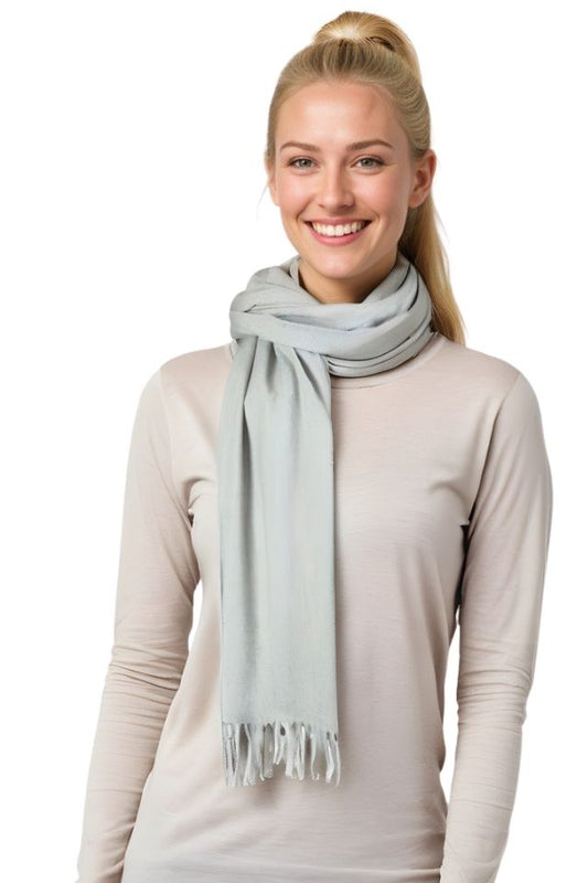 Esarfa tip sal din casmir gri perlat