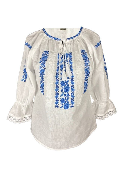 Bluza fete CPO alb/albastru