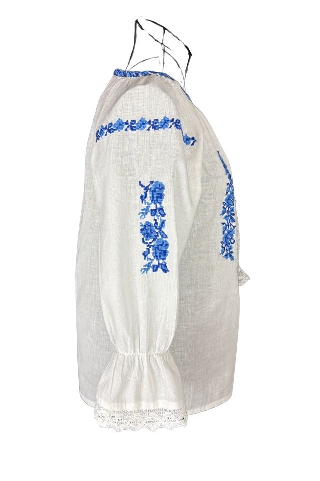 Bluza fete CPO alb/albastru