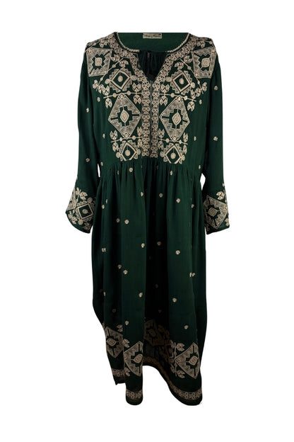 Rochie dama AU26 verde/crem