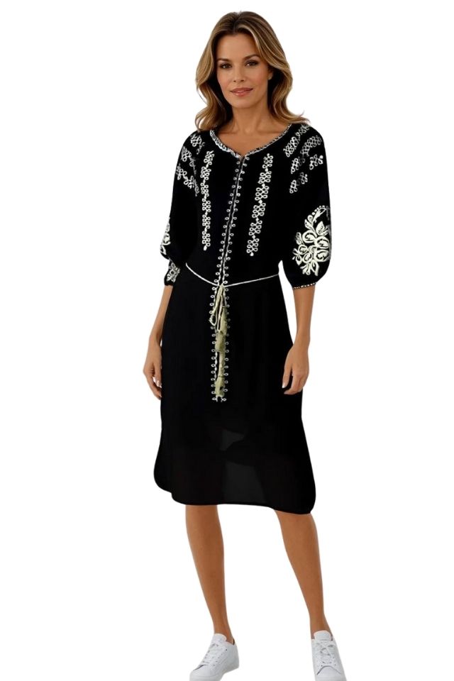 Rochie traditionala R24, negru darth vader