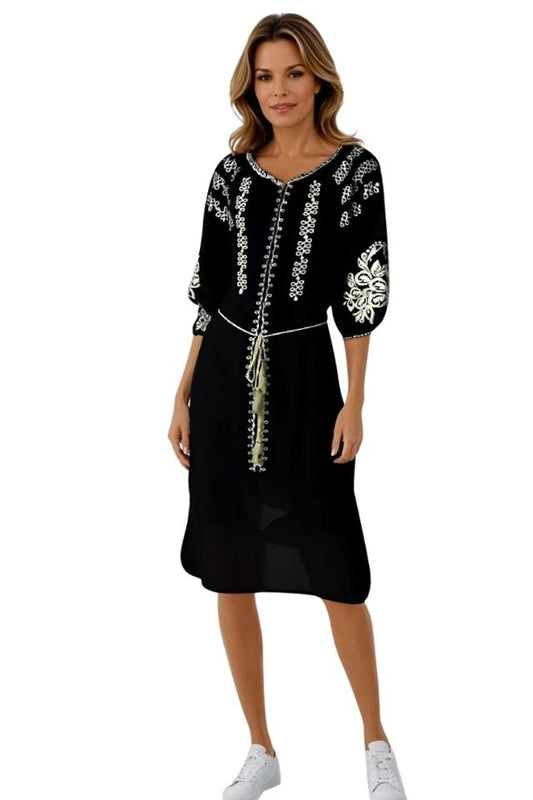 Rochie traditionala R24, negru darth vader