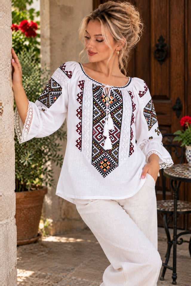 Bluza dama SE26F alb/mov