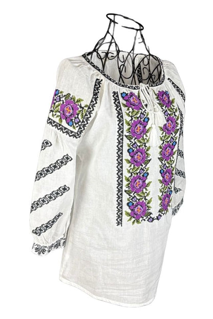 Bluza dama O25 alb/mov