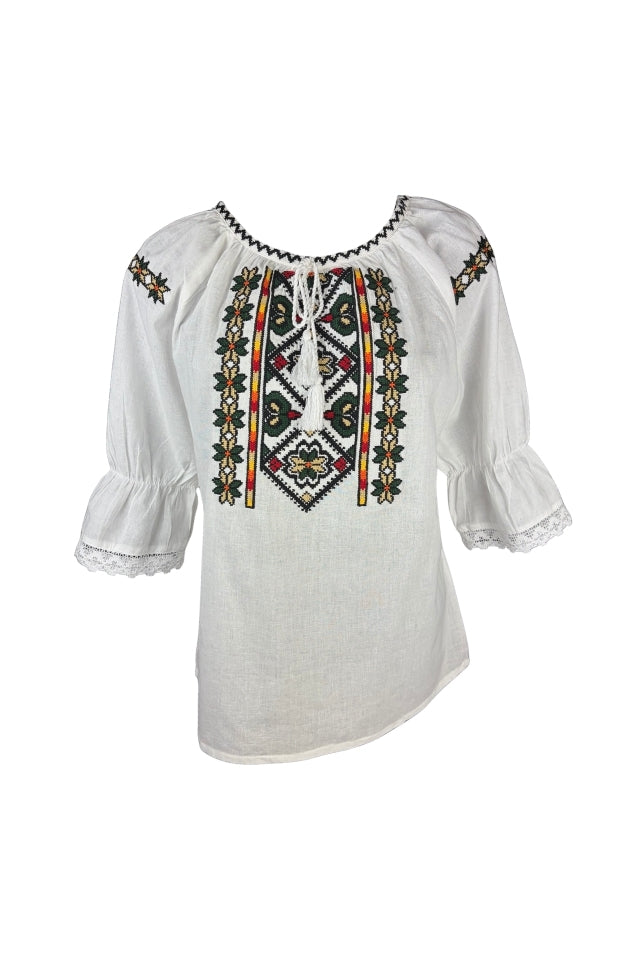 Bluza fete AU26CP alb/rosu