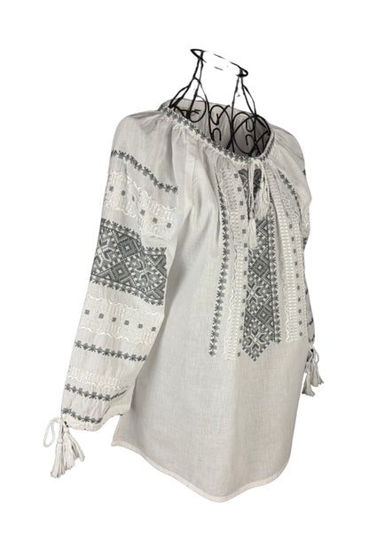 Bluza dama IL26 alb/gri