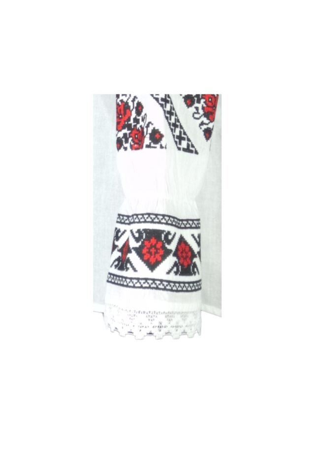 Bluza dama tip ie D24, alb/rosu