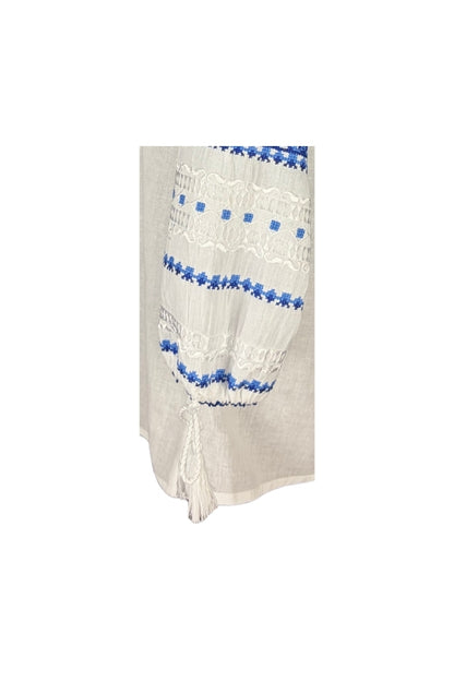 Bluza dama IL26 alb/albastru