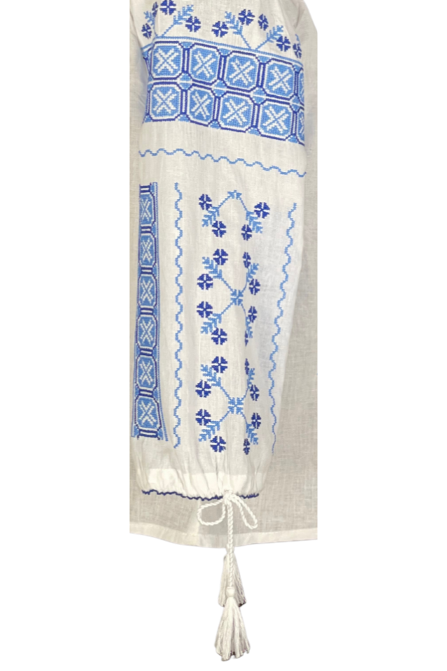 Bluza tip ie dama B23, alb/albastru cosmic