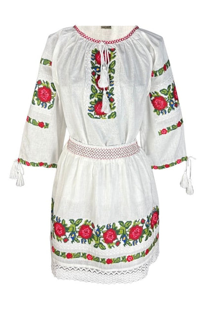 Rochie fete tip costum CPC alb/roz