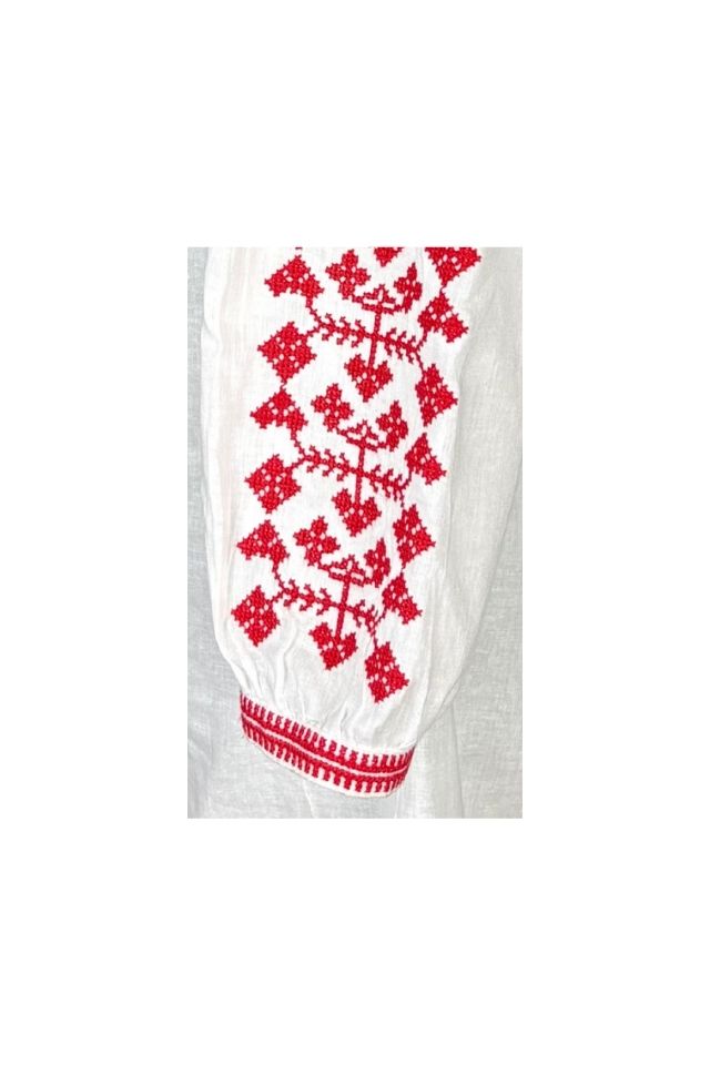 Bluza dama A26 alb/rosu