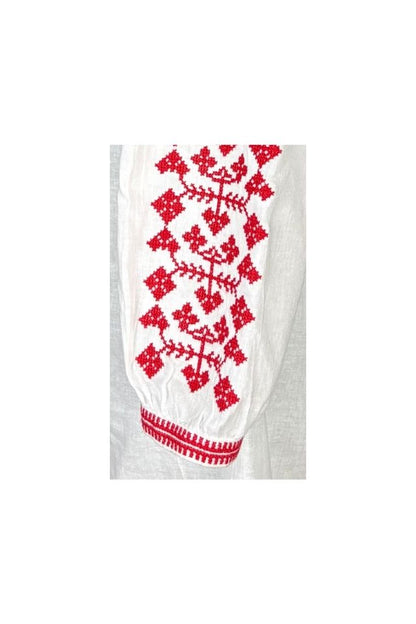 Bluza dama A26 alb/rosu
