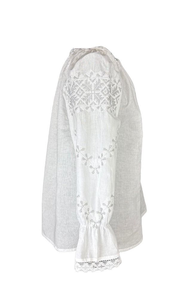Bluza dama O25 alb/argintiu