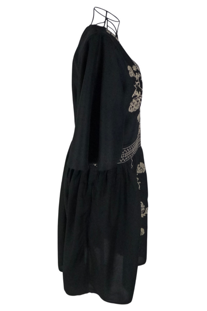 Rochie traditionala dama R, negru/bej