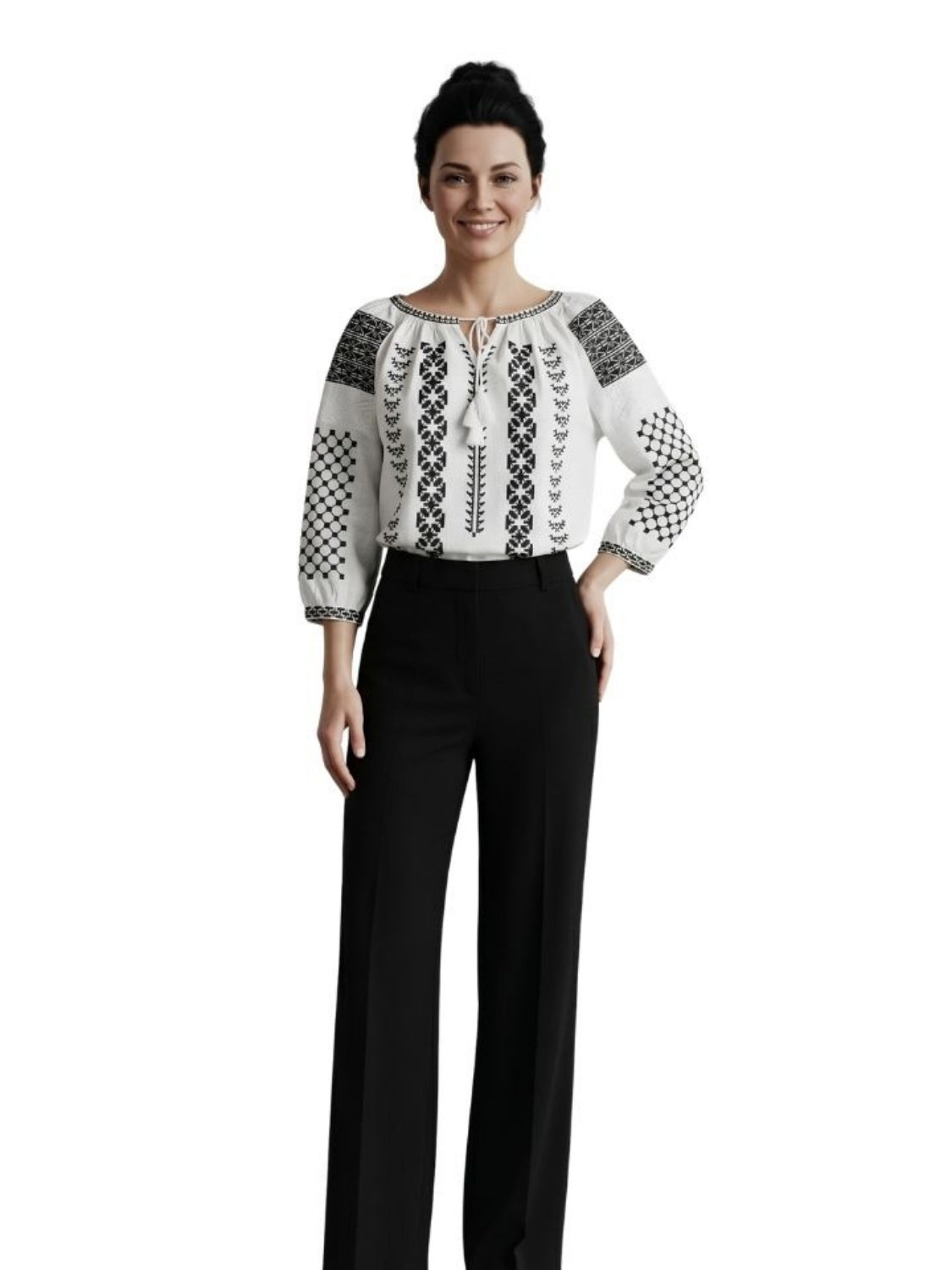 Bluza dama M26 alb/negru