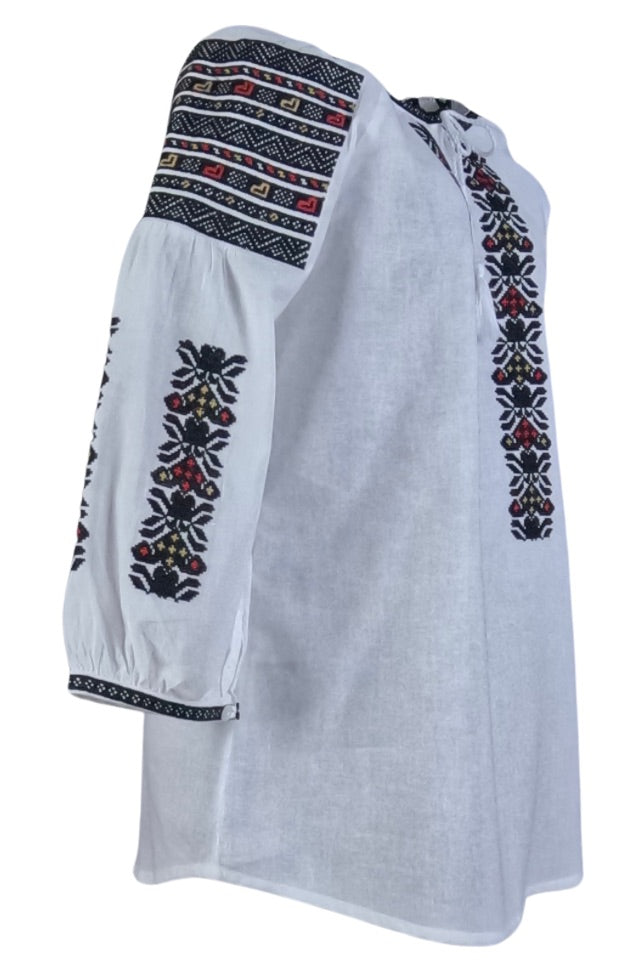 Bluza tip ie dama R24D, alb crystal/negru