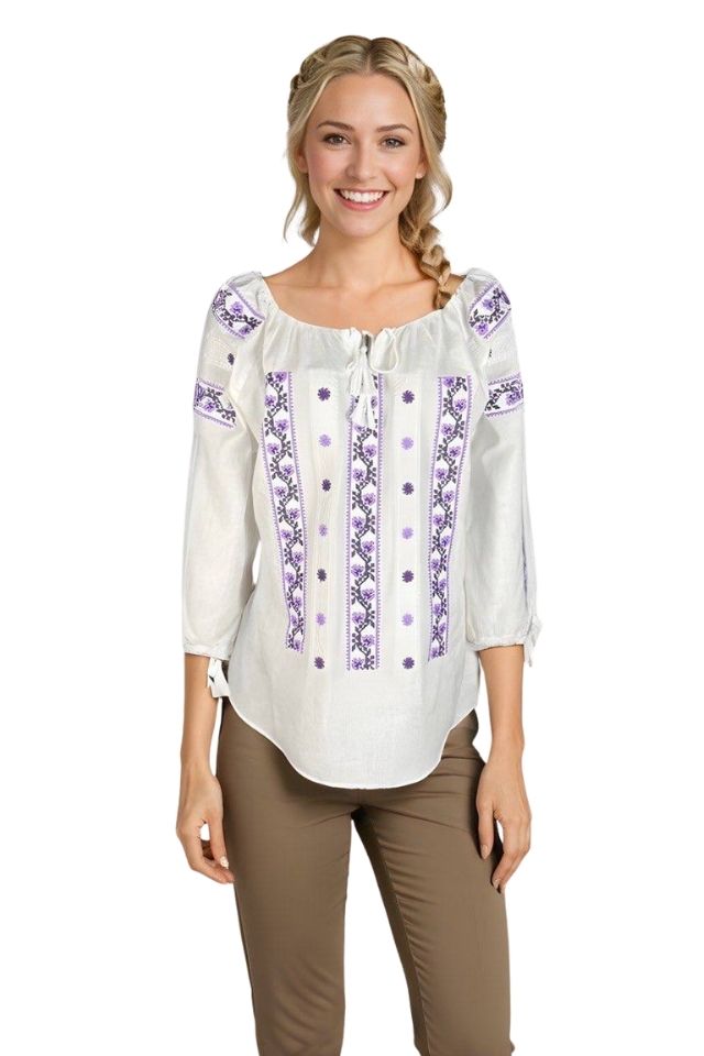 Bluza dama RSL5 alb/mov