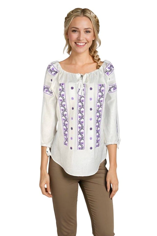 Bluza dama RSL5 alb/mov
