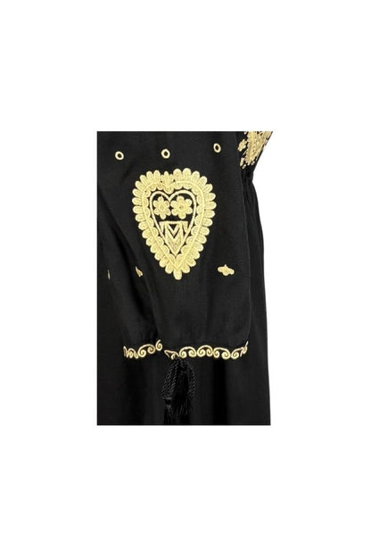 Rochie traditionala dama RL25 negru/bej