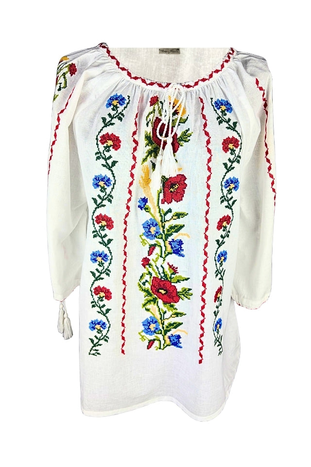 Bluza dama O26F alb,galben