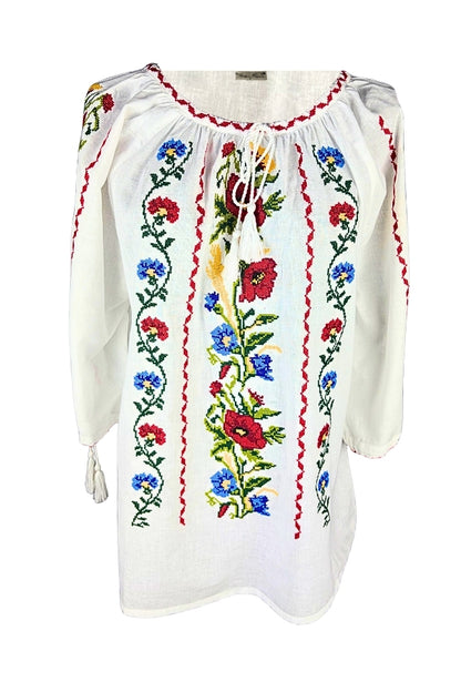 Bluza dama O26F alb,galben