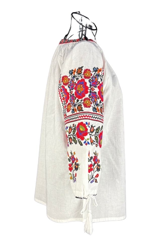 Bluza dama tip ie 257 alb/portocaliu