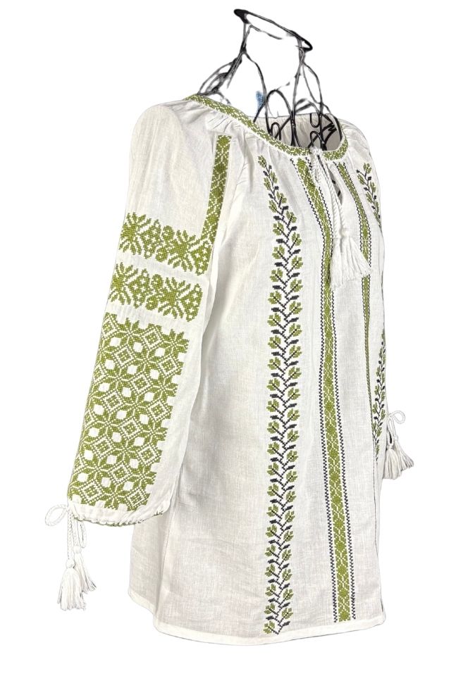 Bluza dama RA25 alb/verde