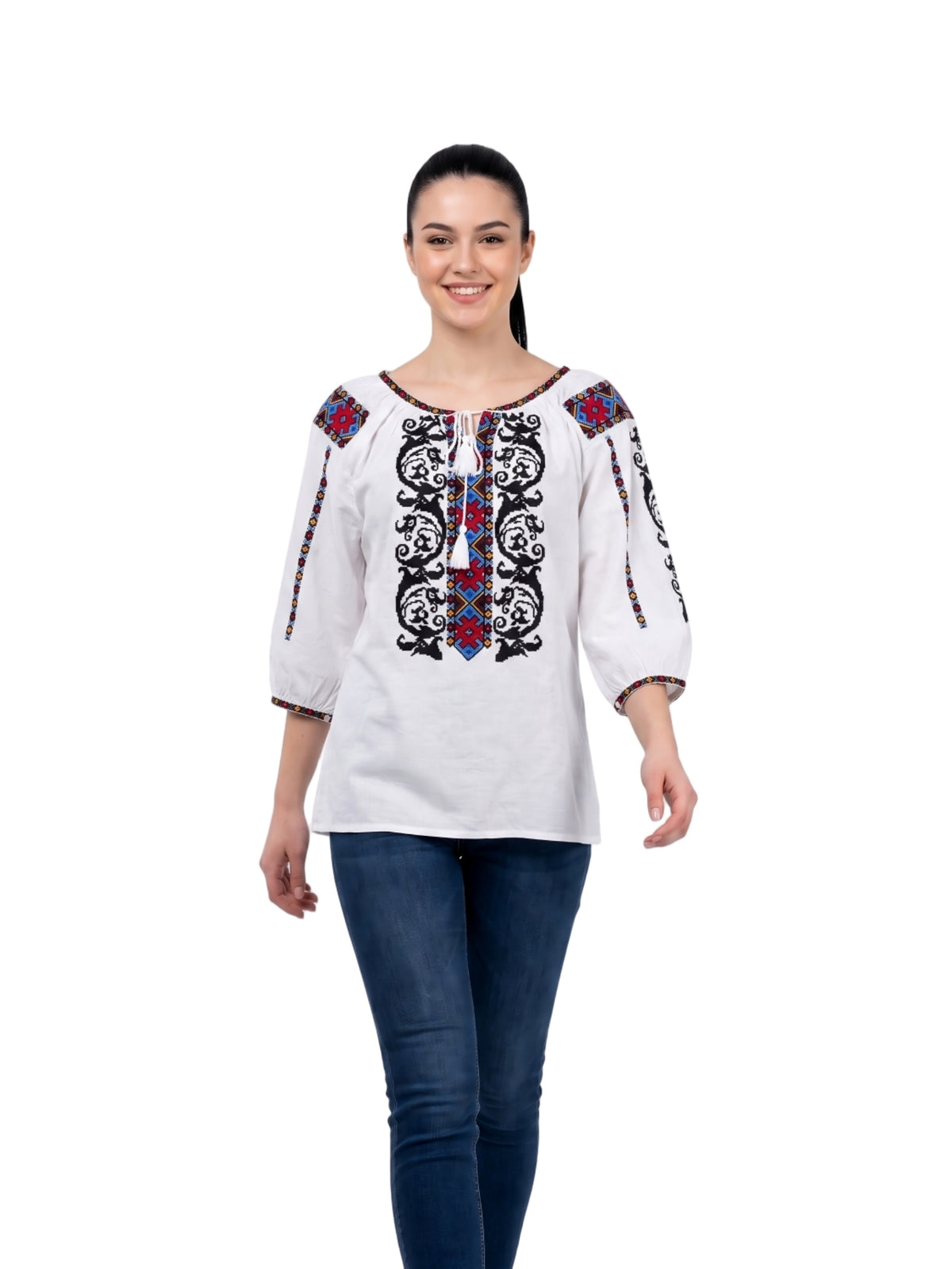 Bluza dama AU26 alb/negru
