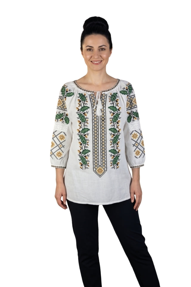 Bluza dama IU26 alb/maro