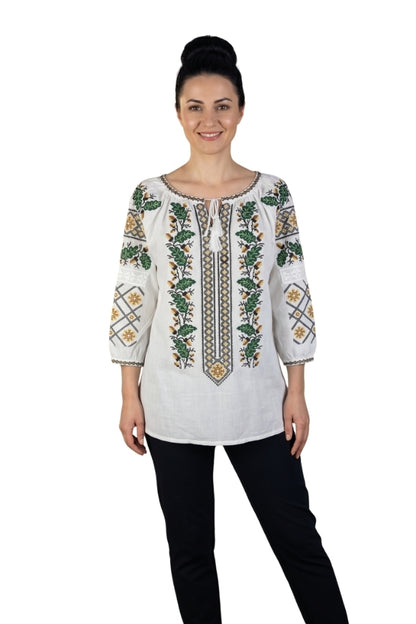 Bluza dama IU26 alb/maro