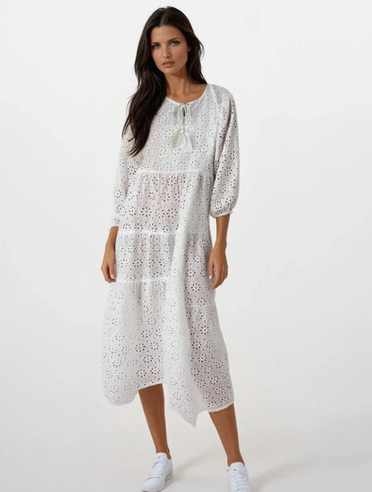 Rochie traditionala dama R25 alb crystal
