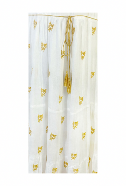 Rochie dama casual, alb crystal/crem