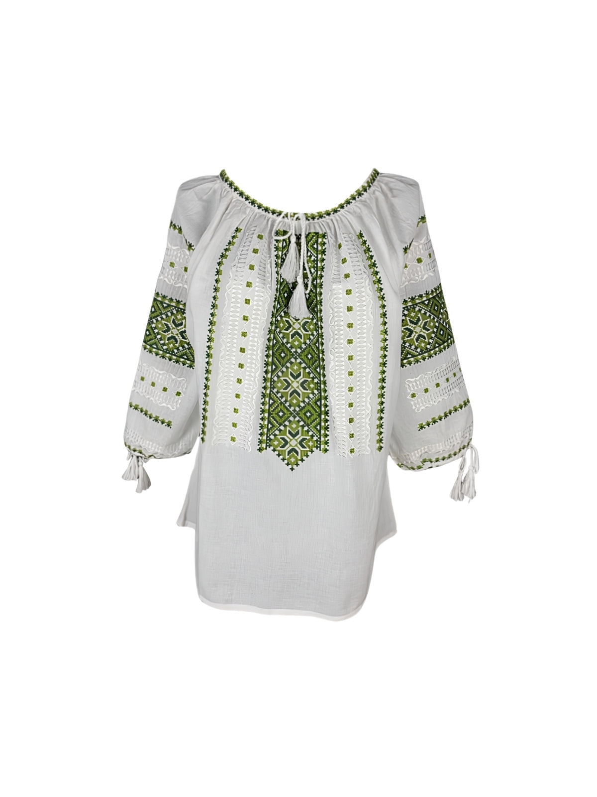 Bluza dama IL26 alb/verde