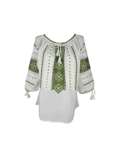 Bluza dama IL26 alb/verde