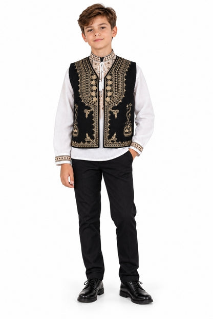 Vesta baieti CPOB negru/crem