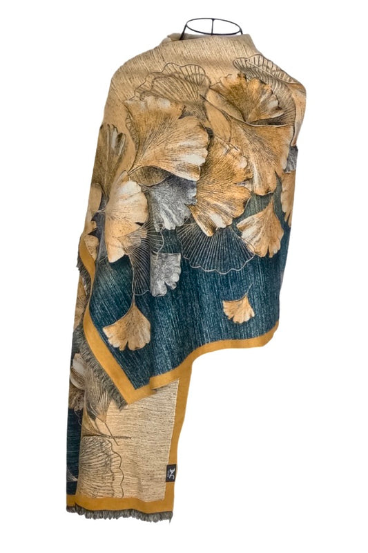 Fular dama lână de lux, mov/alb, 180x60cm