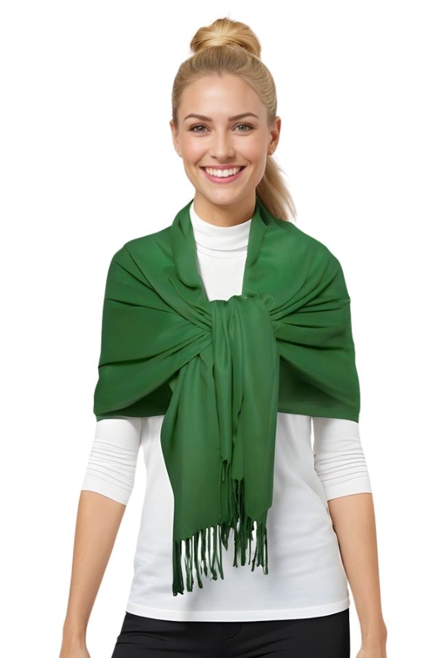 Esarfa tip sal din casmir, verde