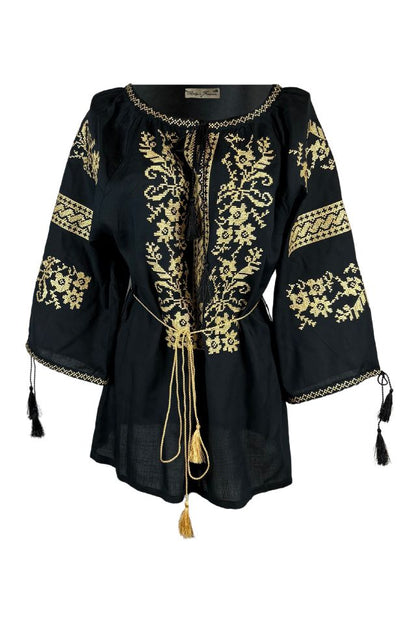 Bluza tip ie dama R24, negru/auriu